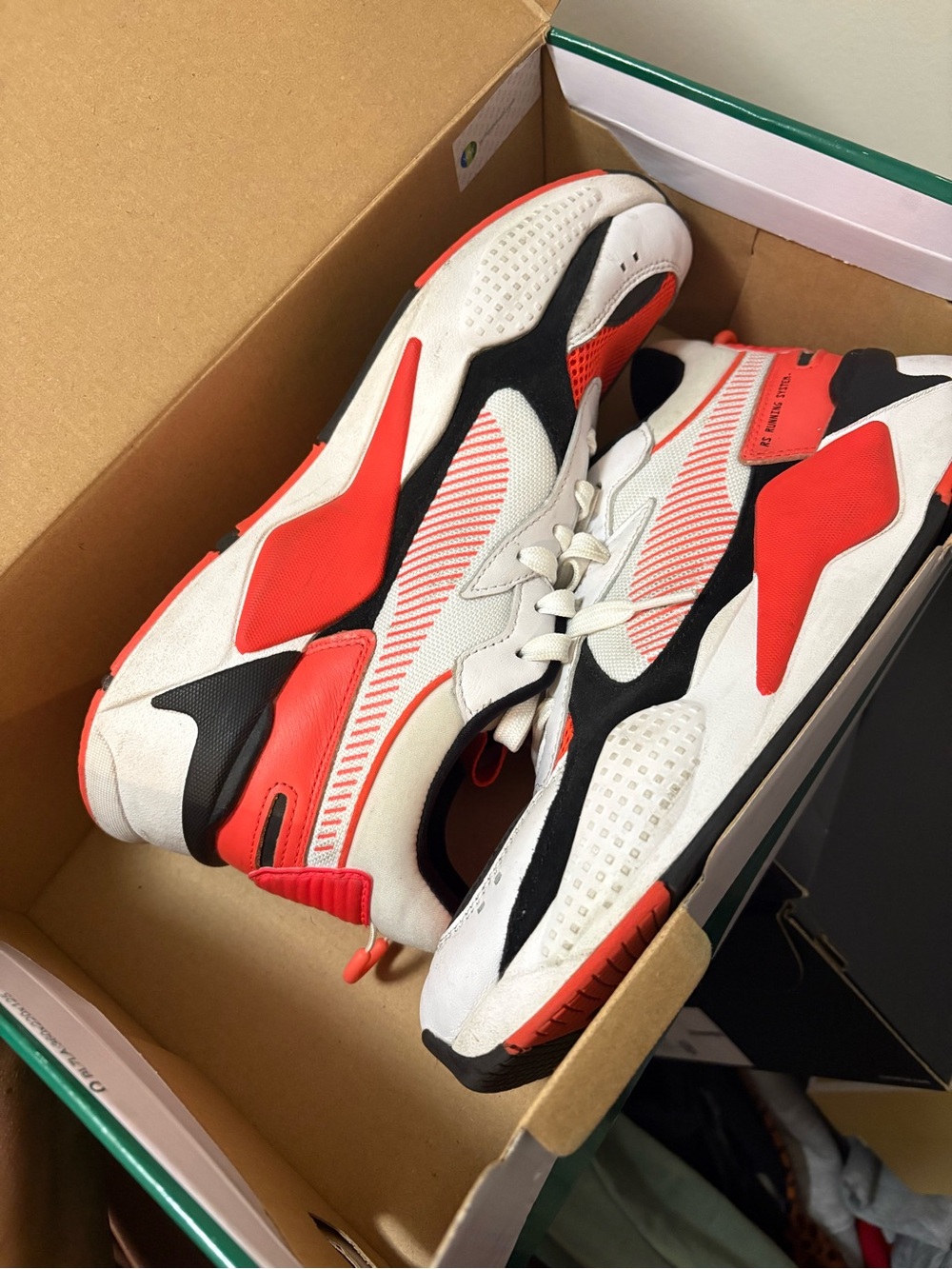 Puma Men's White, Red & Black Retro-Style Sneakers